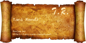 Tani René névjegykártya